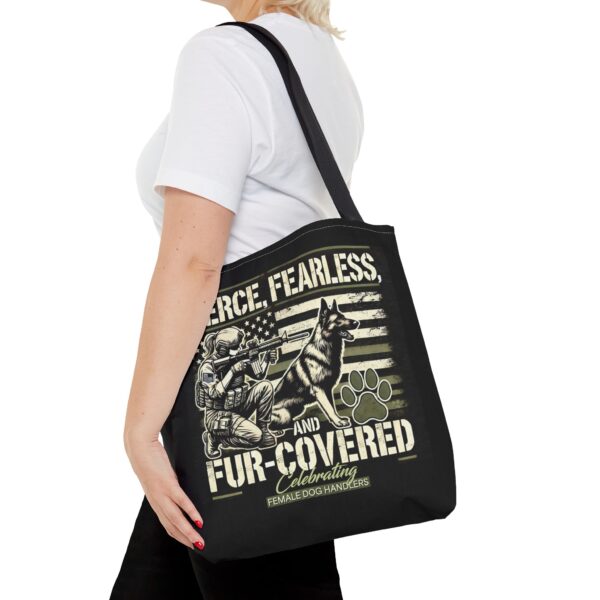 Fierce, Fearless, and Fur-Covered Tote Bag - Image 3