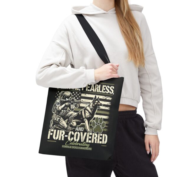 Fierce, Fearless, and Fur-Covered Tote Bag - Image 2