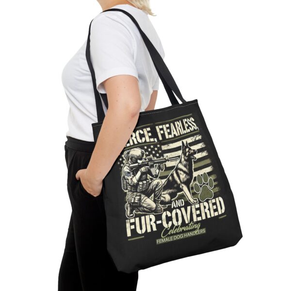 Fierce, Fearless, and Fur-Covered Tote Bag - Image 6