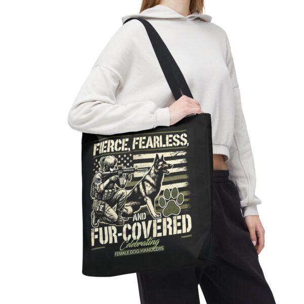 Fierce, Fearless, and Fur-Covered Tote Bag - Image 5