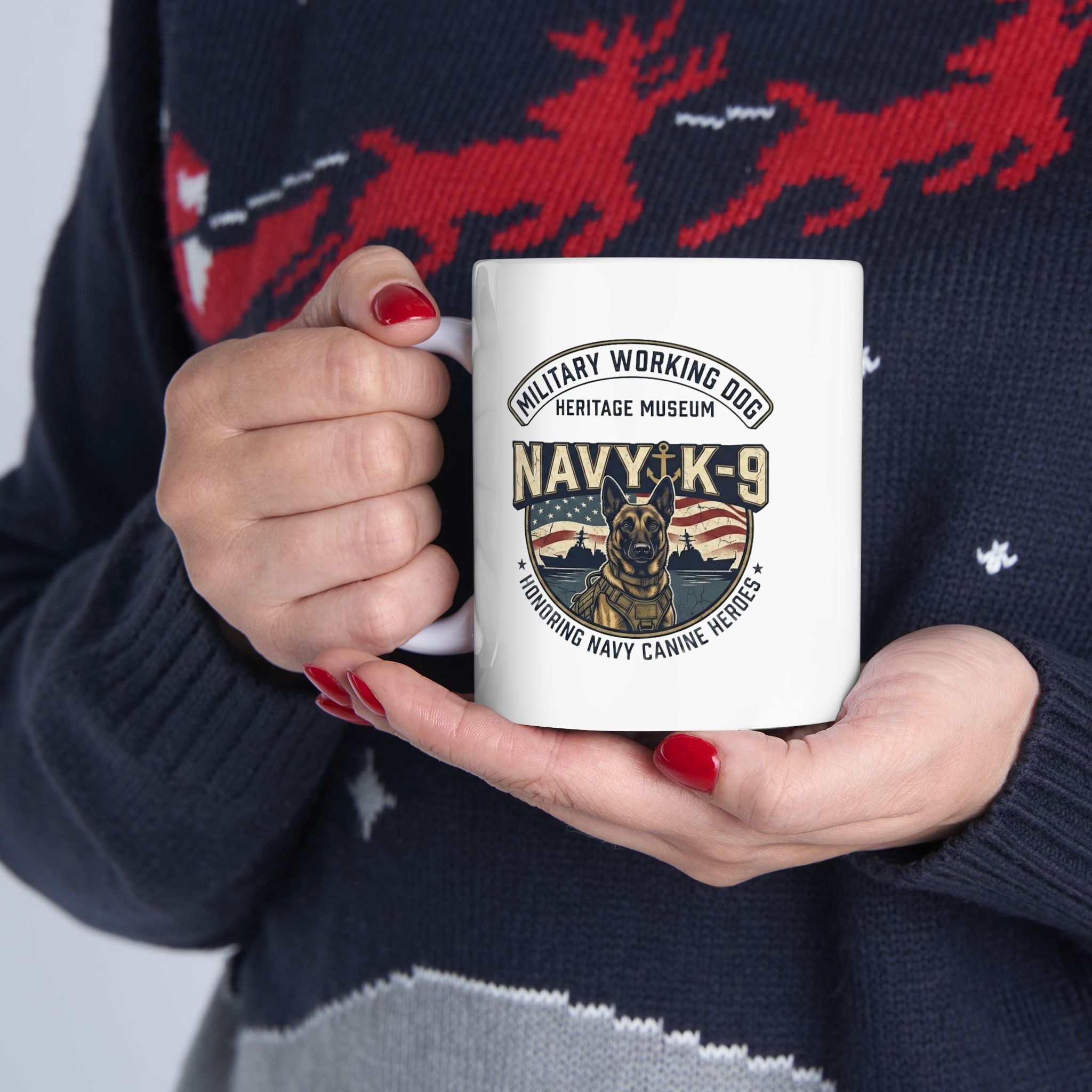 Honoring Navy K9 Handlers - Ceramic Mug, (11oz, 15oz) - Image 2
